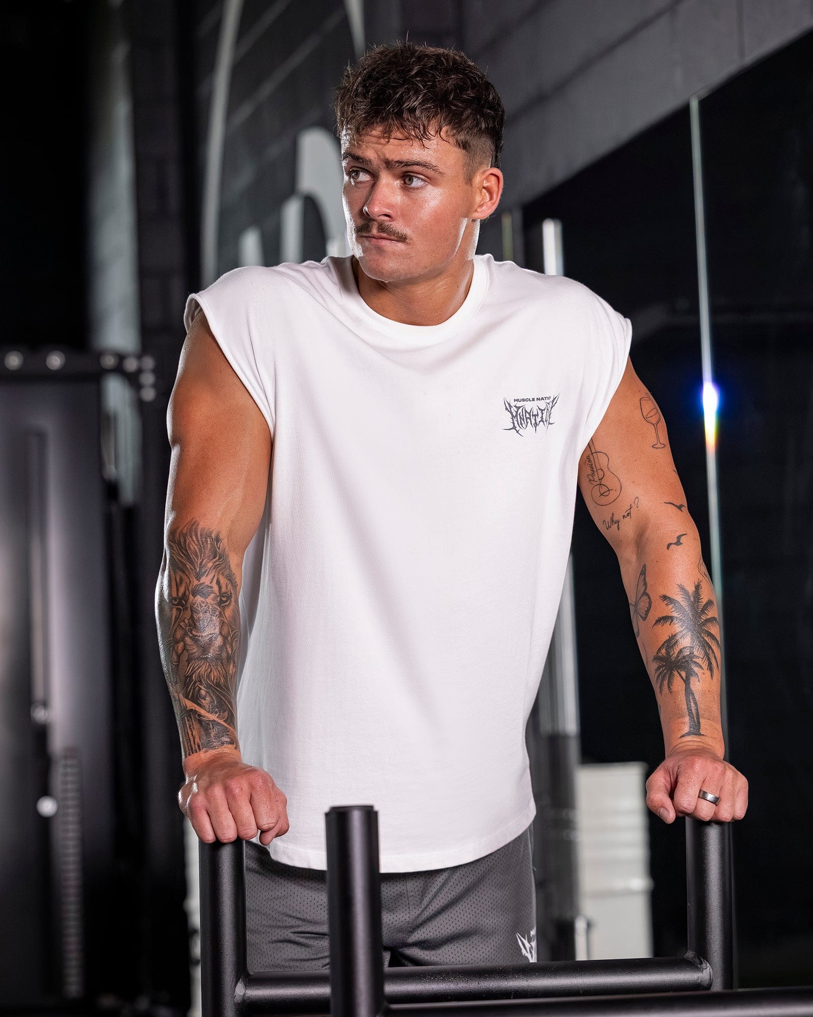 Gothic Boxy Muscle Tank - White