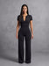 Kate Galliano Activewear XS/S Short Sleeve Wide-Leg Jumpsuit - Black