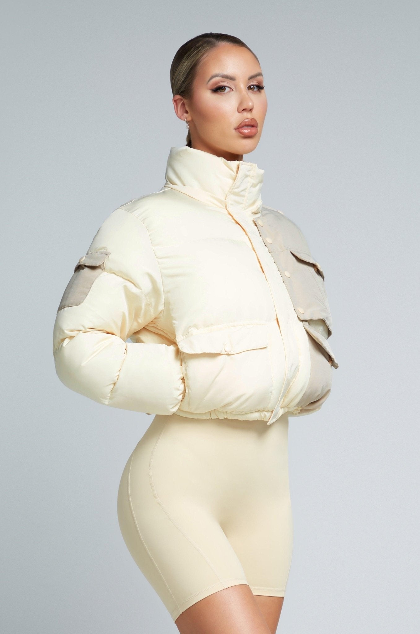 Kate Galliano Jackets S/M KG Cropped Puffer Jacket - Cream