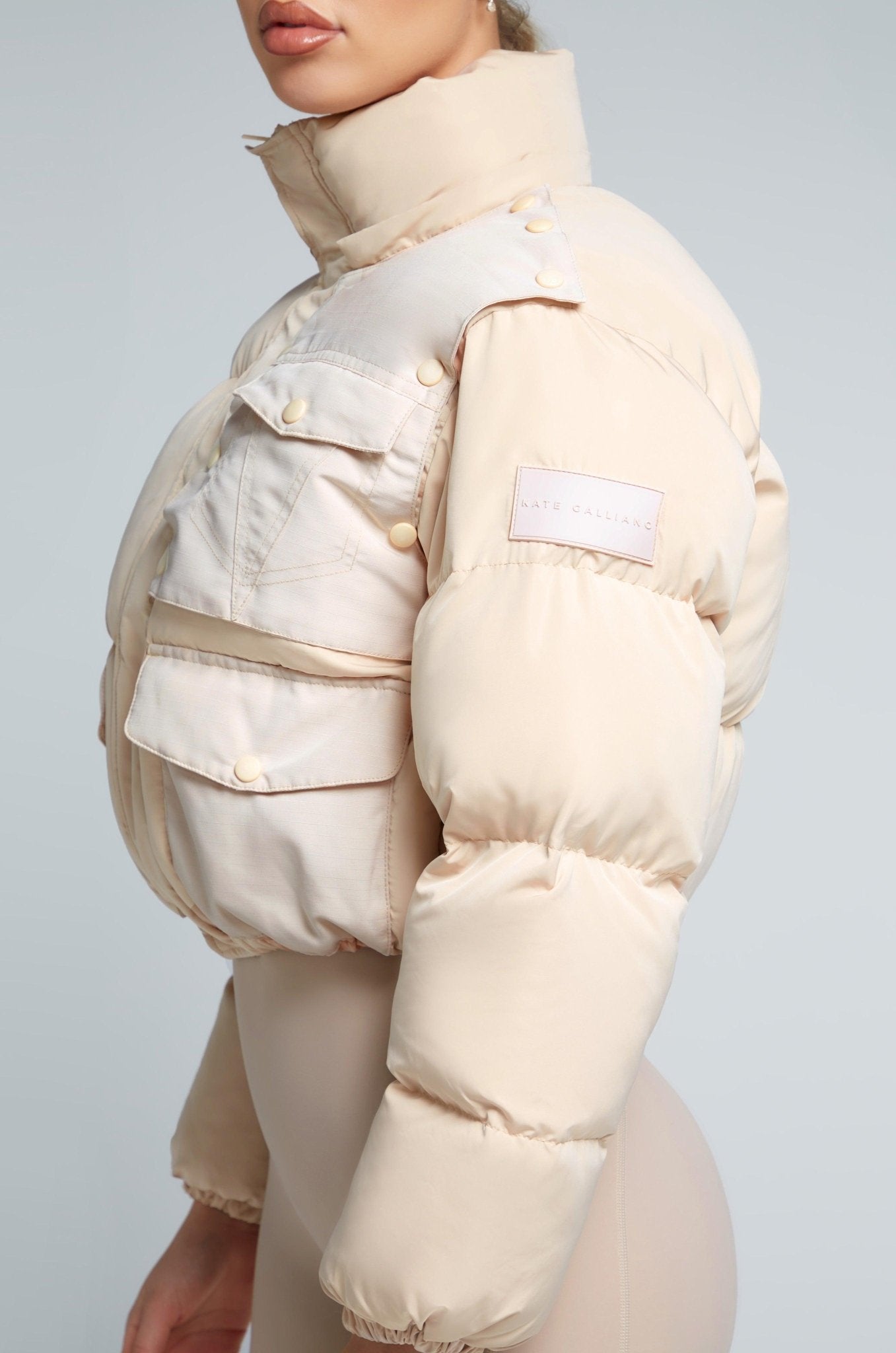 Kate Galliano Jackets S/M KG Cropped Puffer Jacket - Latte