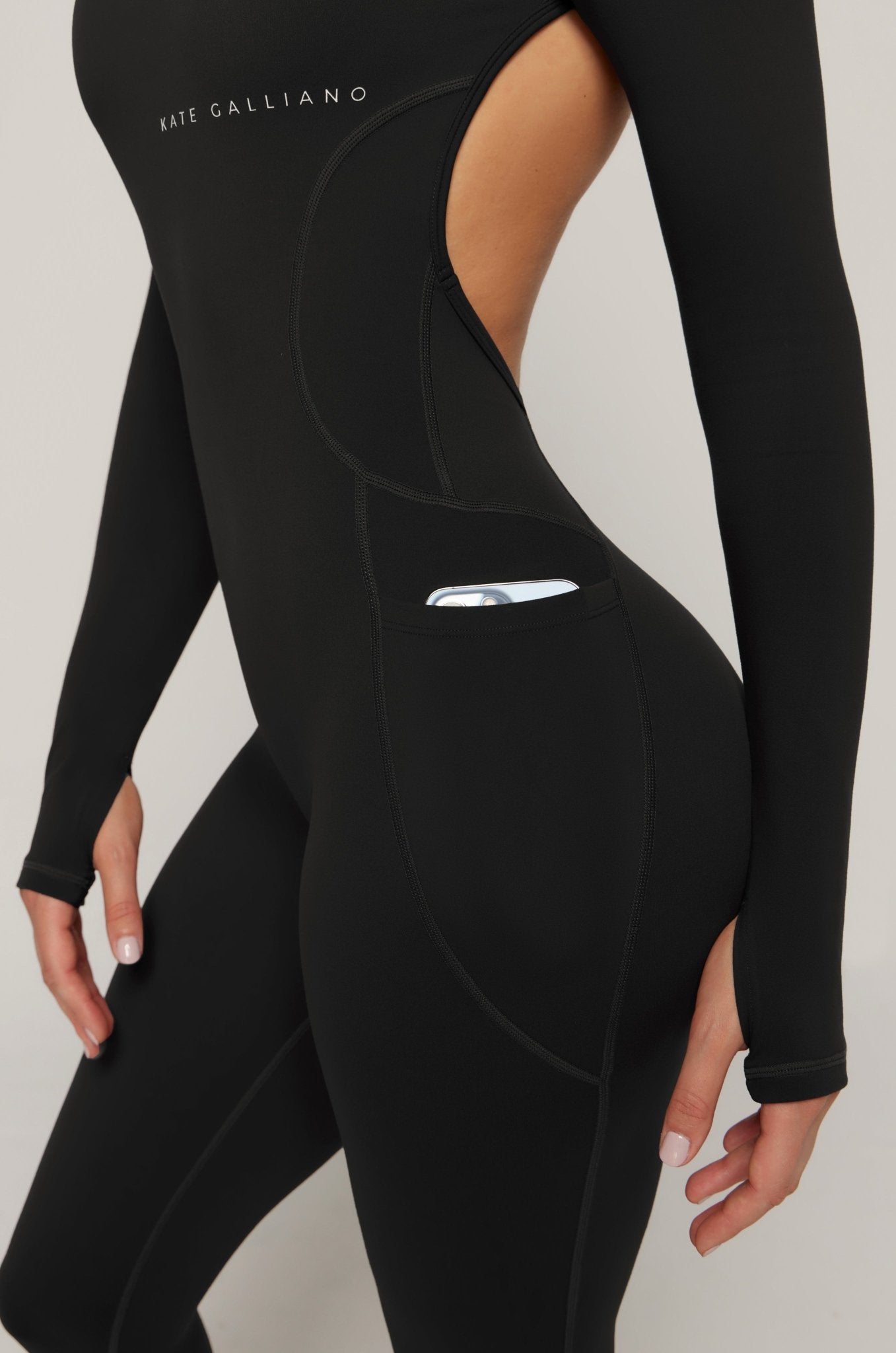 Kate Galliano Jumpsuit M/L Long Sleeve Jumpsuit - Black