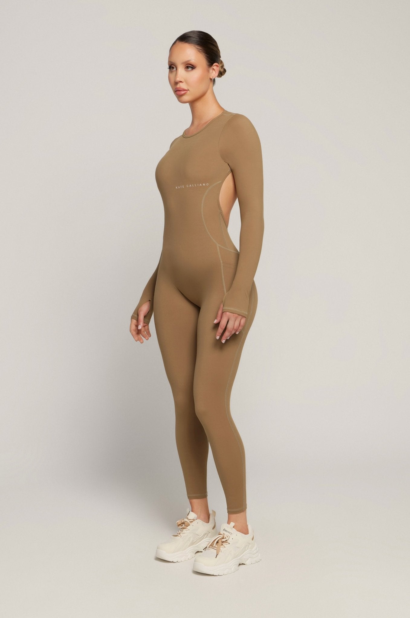 Kate Galliano Jumpsuit M/L Long Sleeve Jumpsuit - Caramel