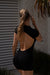 Kate Galliano L/XL Short Sleeve Backless Romper - Black