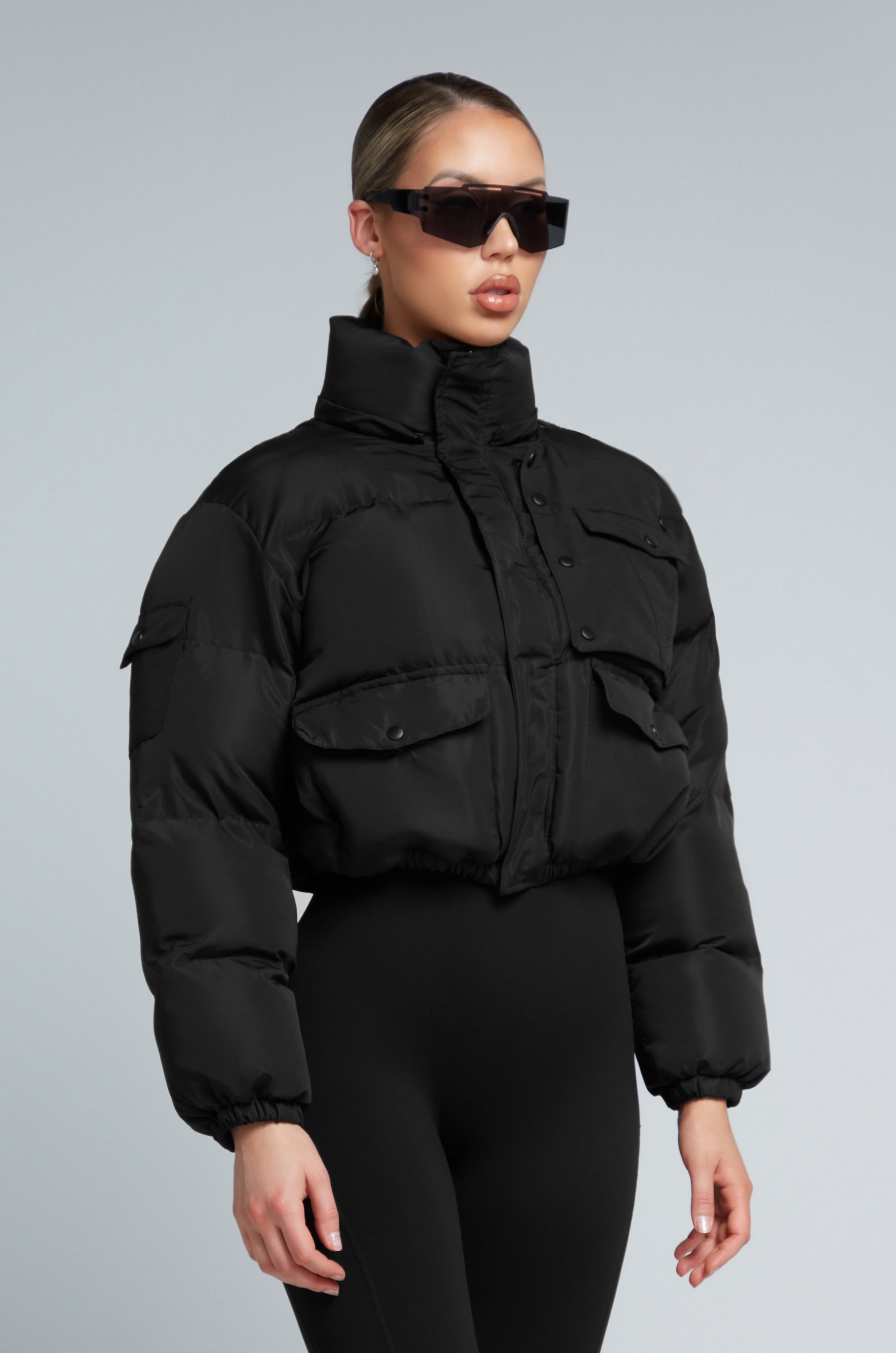 Kate Galliano Puffer jacket M/L W23/24 KG CROPPED PUFFER JACKET - BLACK