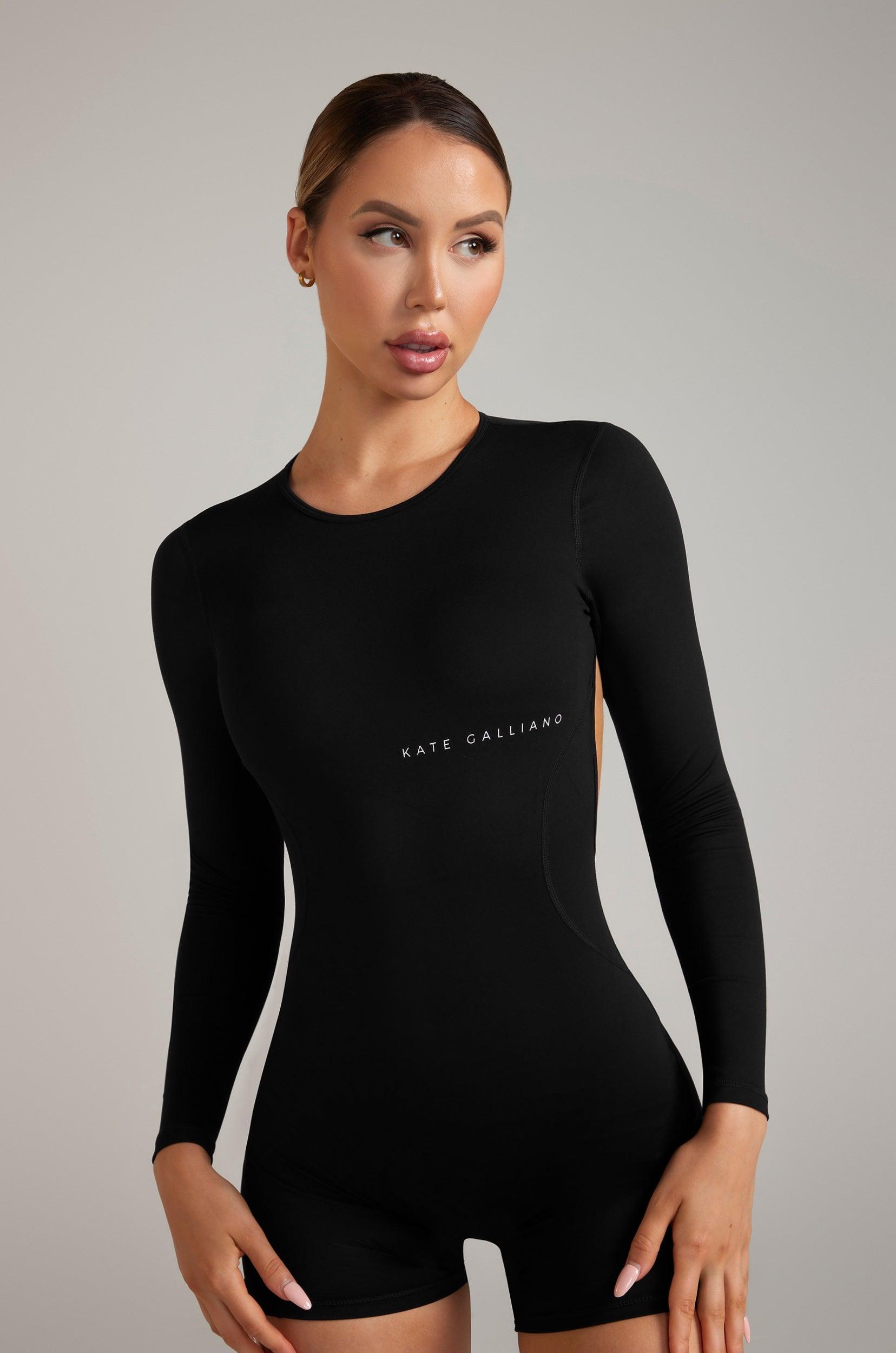 Kate Galliano S/M Long Sleeve Backless Romper - Black