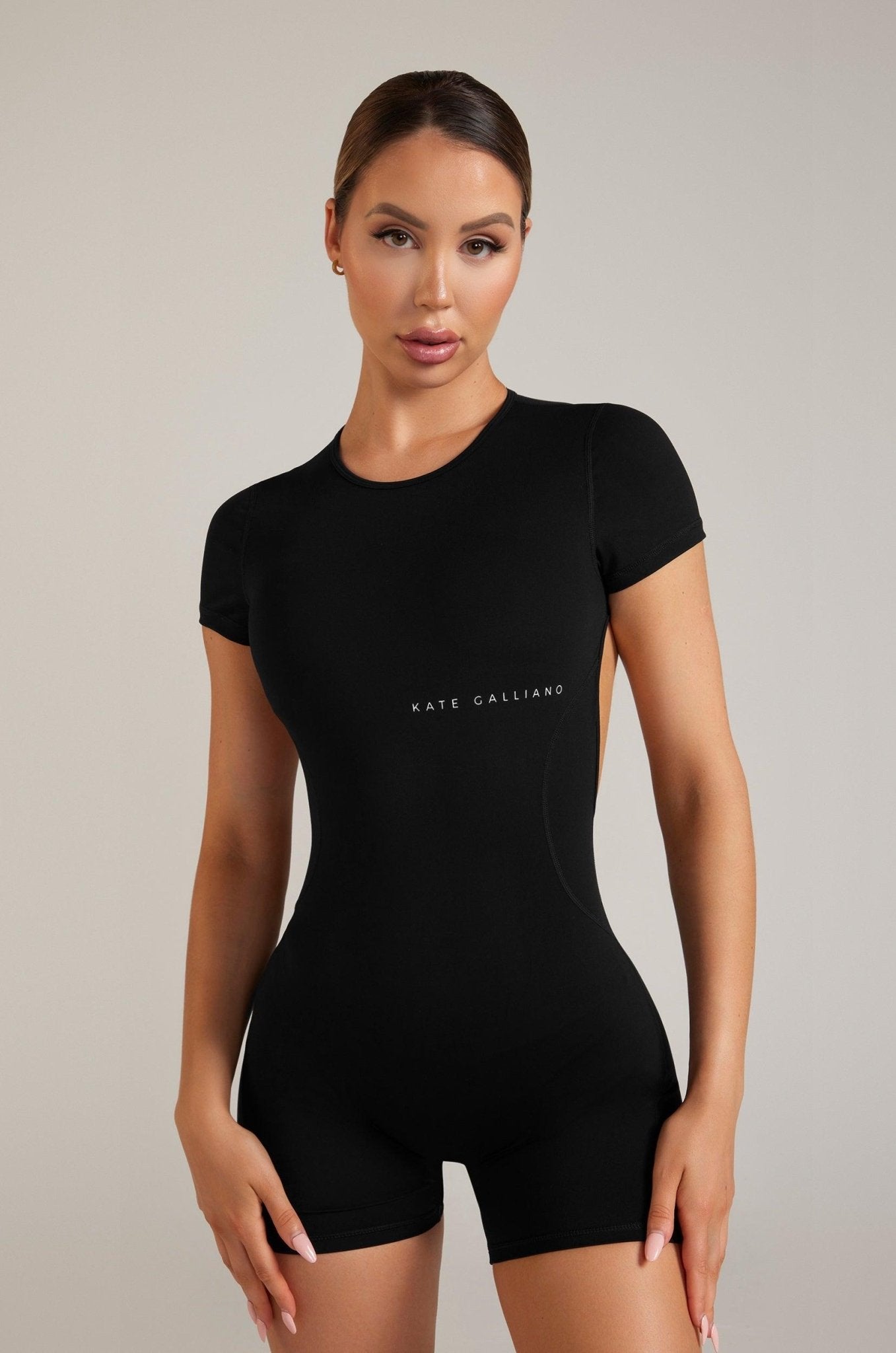 Kate Galliano S/M Short Sleeve Backless Romper - Black
