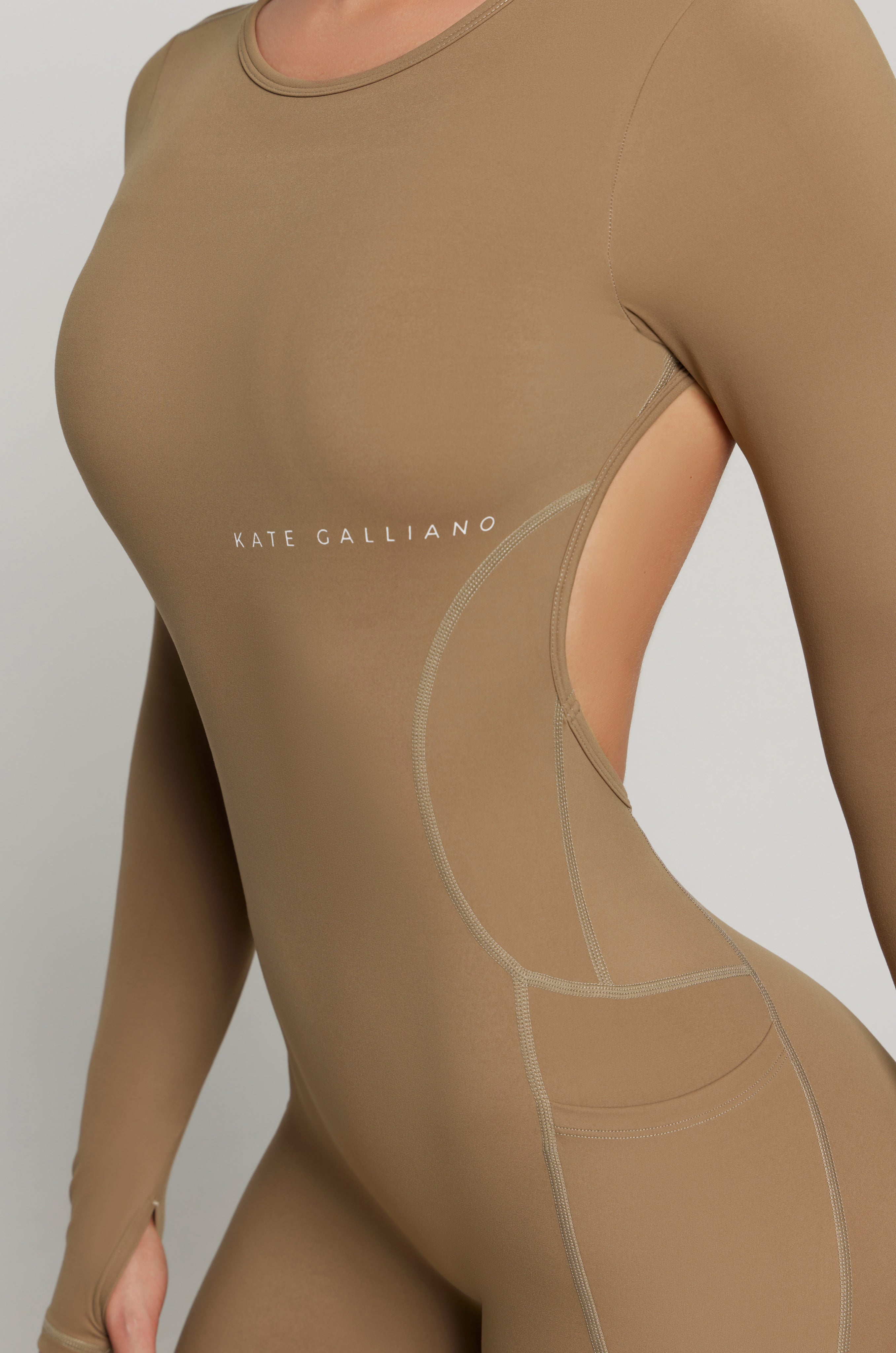 Kate Galliano Unitards Long Sleeve Jumpsuit - Caramel