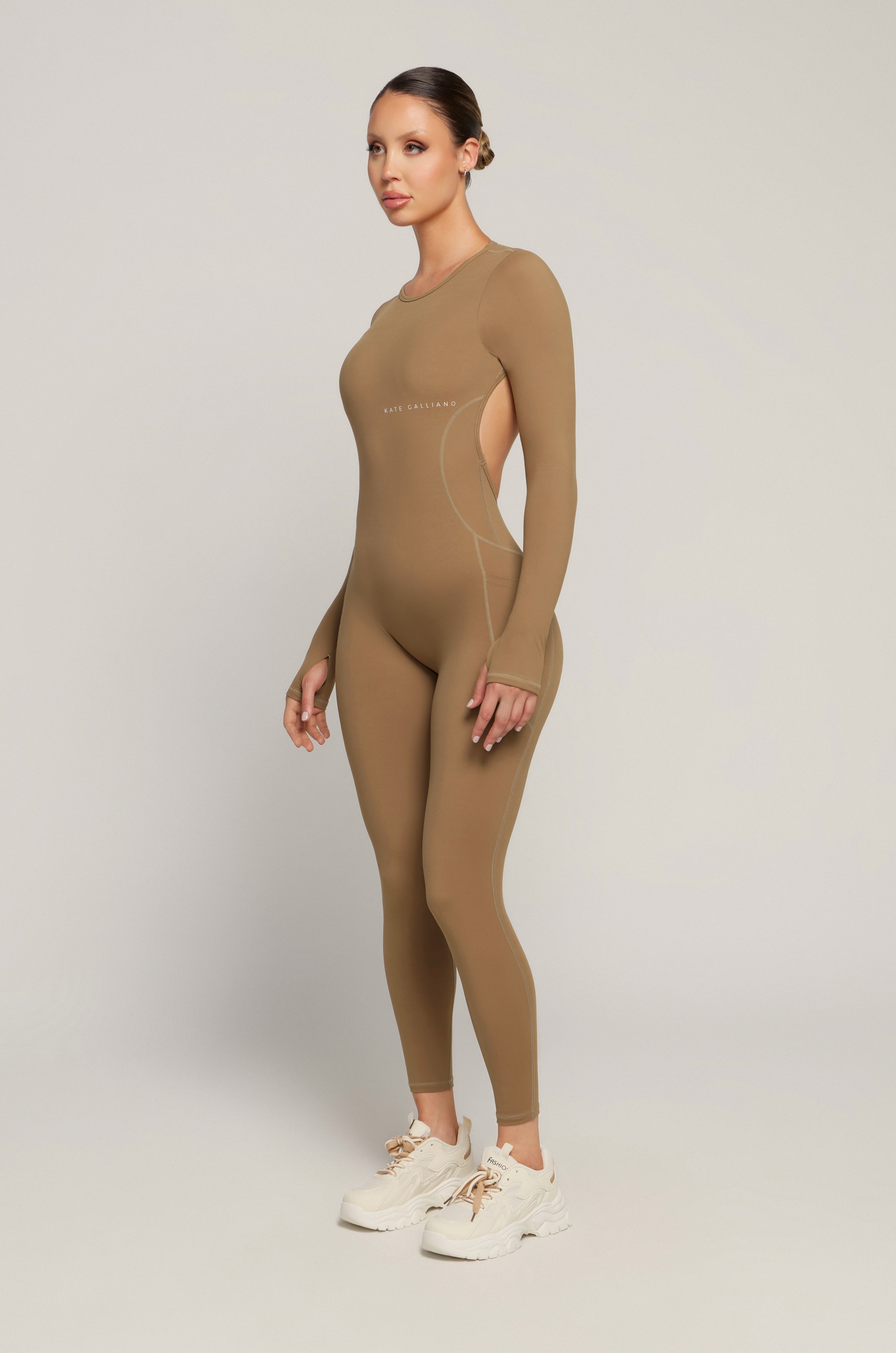 Kate Galliano Unitards M/L Long Sleeve Jumpsuit - Caramel