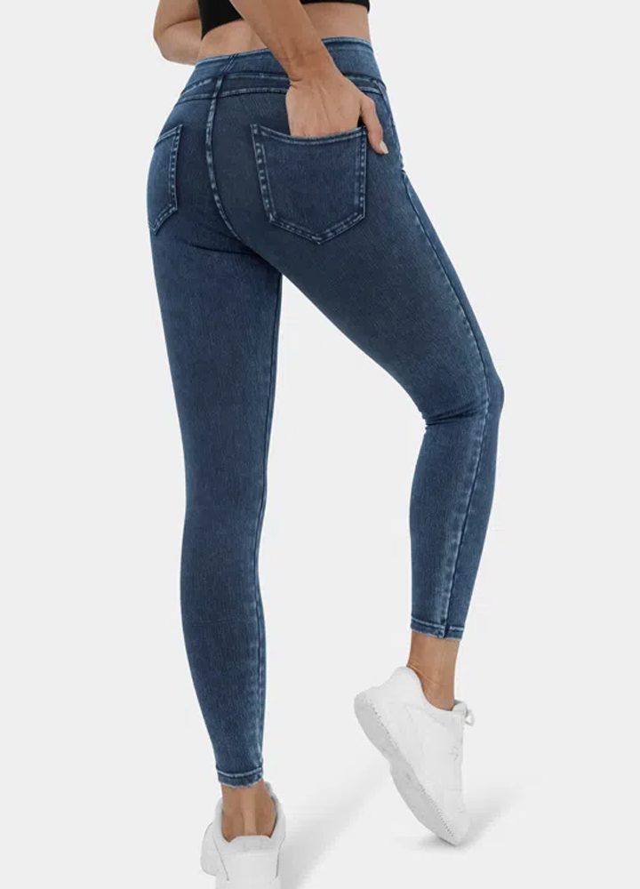 BeGood® - Jeggings Push Up and Instant Slim Effect. Made from Anticellulite Dermofibra  Cosmetics Fabric, blue : : Fashion
