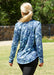 LaSculpté Long Sleeve Tops Blue Floral LS Women's T Shirt