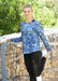 LaSculpté Long Sleeve Tops Blue Floral LS Women's T Shirt