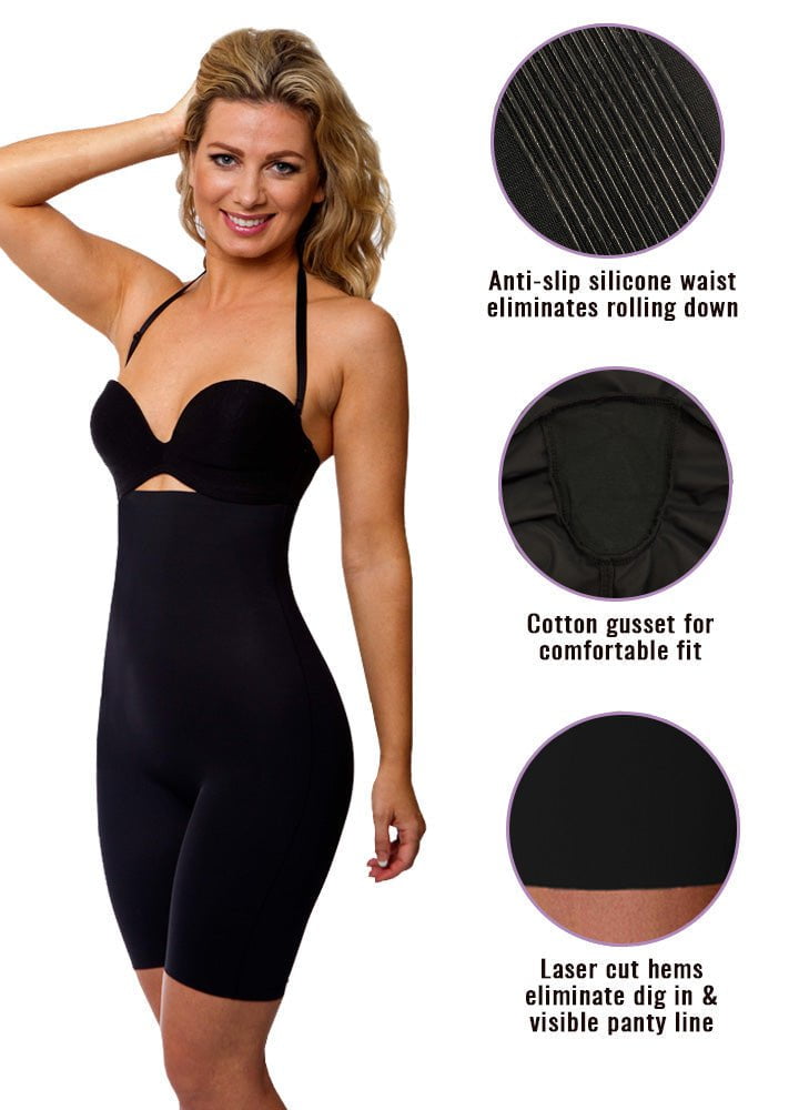 LaSculpté Shapewear Microfiber Seamless High Waisted Shorts