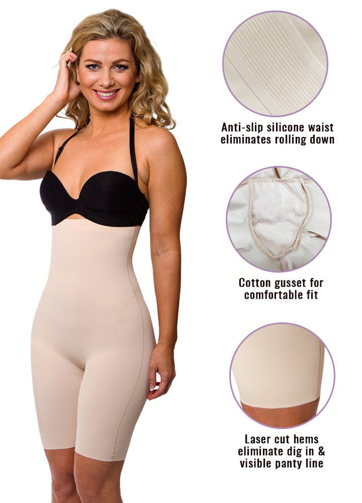 LaSculpté Shapewear Microfiber Seamless High Waisted Shorts
