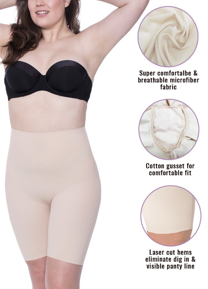 LaSculpté Shapewear Microfiber Seamless Mid Thigh Shorts