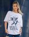 Lemon Squeezy Oversized Tee White - Muscle Nation women's gym tee