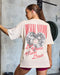 Less Panic More Disco Oversized Tee Travertine - Muscle Nation women's gym tee