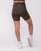 Maternity Everyday Pocket Bike Shorts Deep Brown - Muscle Nation maternity bike shorts, view 5