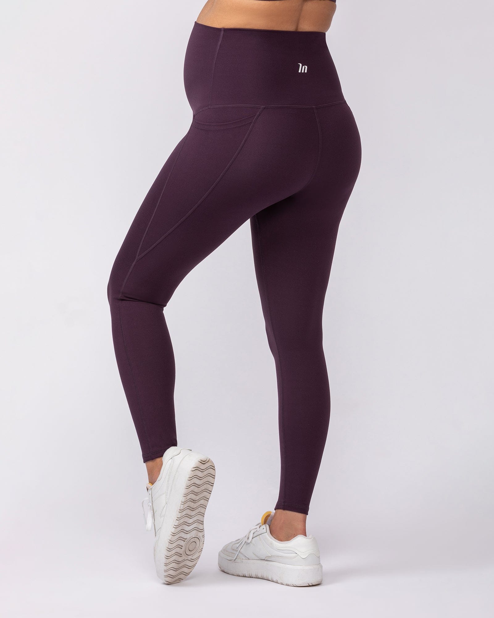 Maternity Everyday Pocket Leggings Midnight Plum - Muscle Nation maternity leggings, view 5