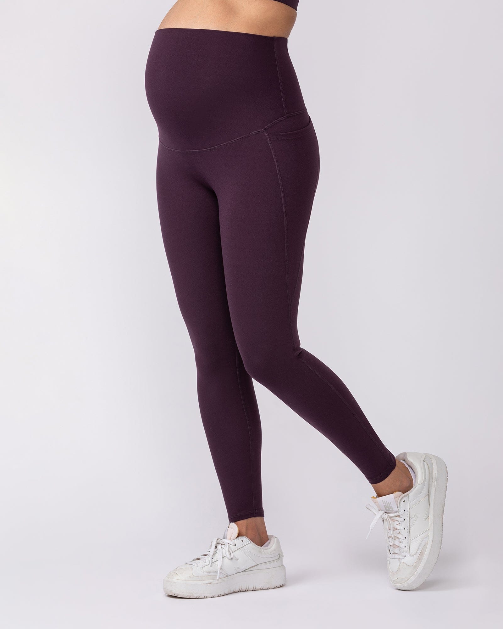 Maternity Everyday Pocket Leggings Midnight Plum - Muscle Nation maternity leggings
