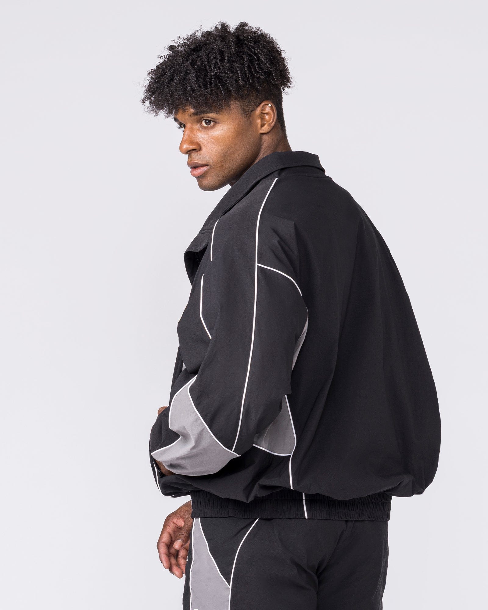 Command Windbreaker Zip Through Black - Muscle Nation men's jacket, view 4