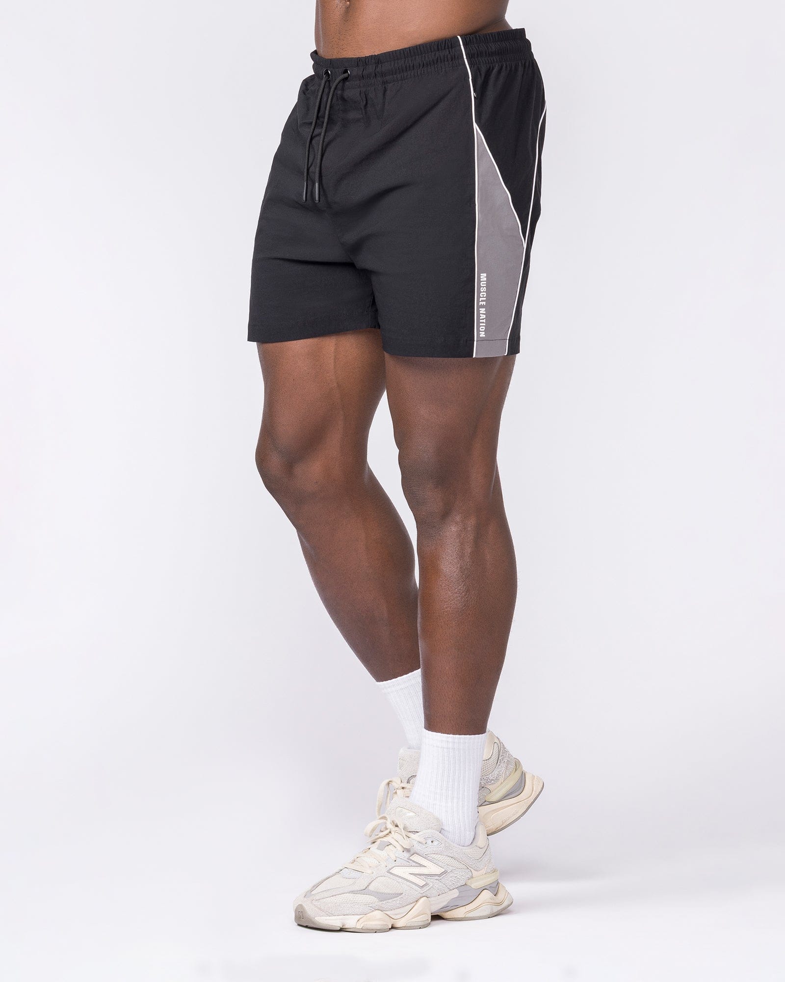 Command Windbreaker Shorts Black - Muscle Nation men's gym shorts, view 4