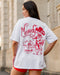Meowdy Partner Oversized Tee White - Muscle Nation women's gym tee