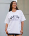 MN Saloon Oversized Tee White - Muscle Nation women's gym tee