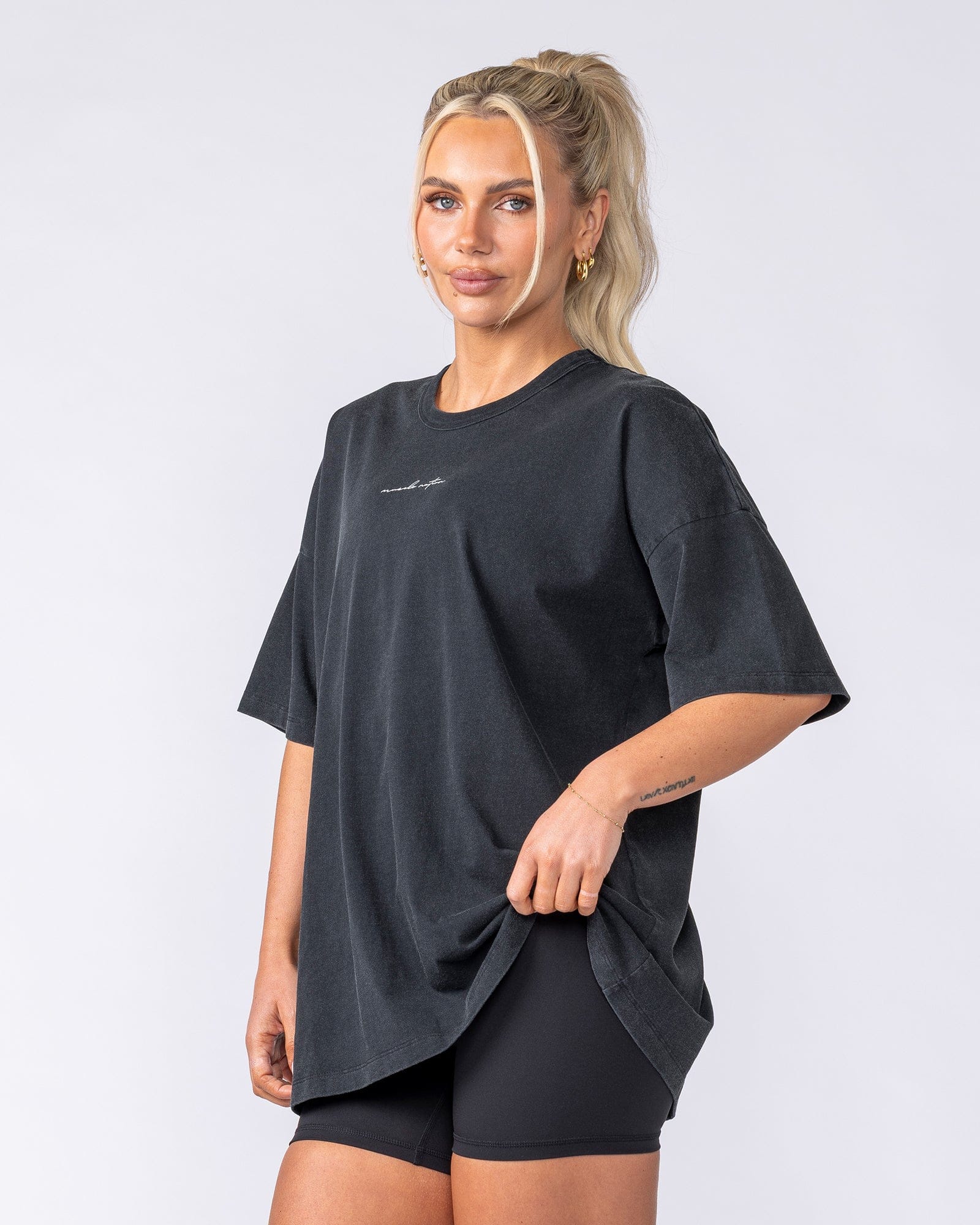Mnation Athletic Oversized Tee - Washed Black