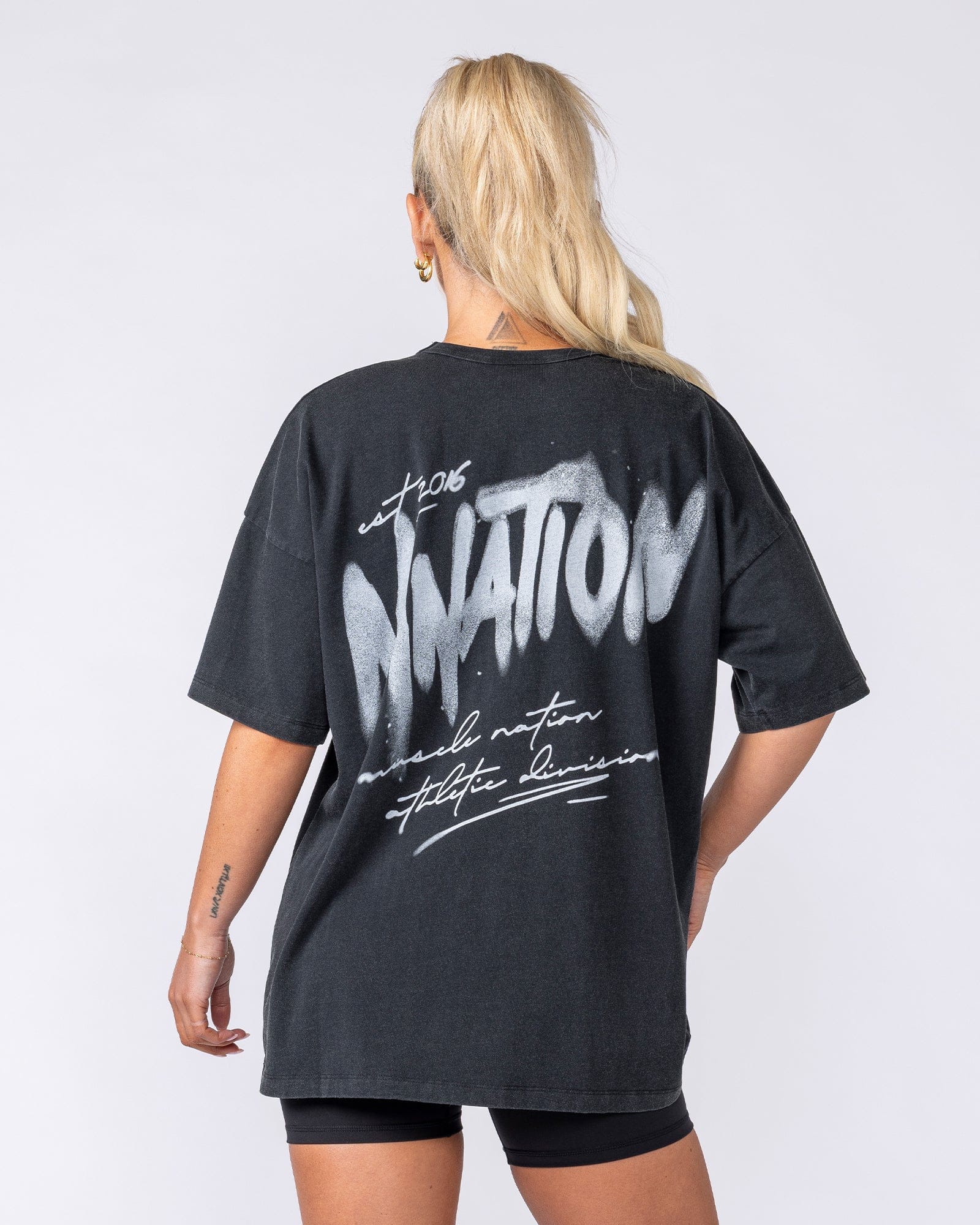 Mnation Athletic Oversized Tee - Washed Black