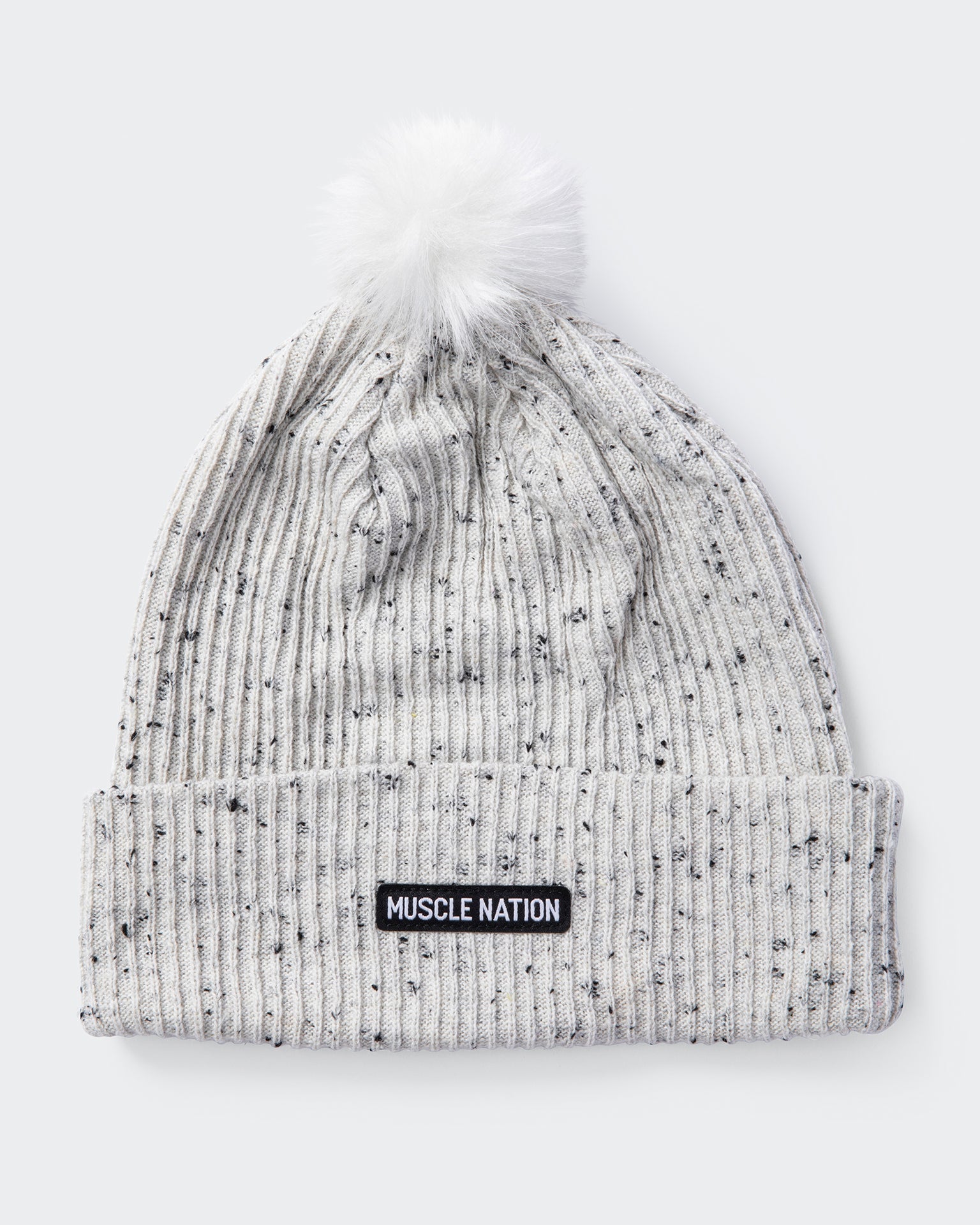 Muscle Nation Beanies Grey Marl Pompom Beanie