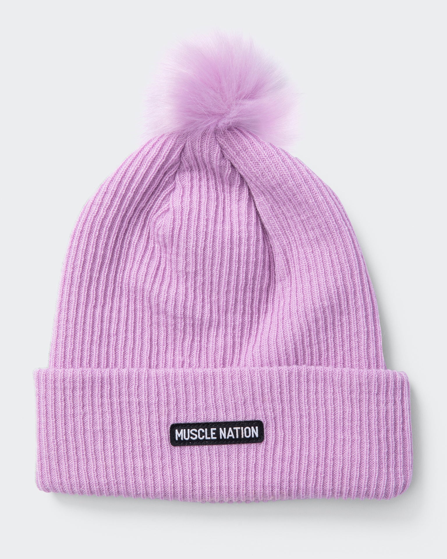 Muscle Nation Beanies Lilac Pompom Beanie