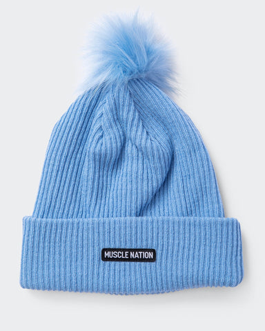 Muscle Nation Beanies Periwinkle Pompom Beanie