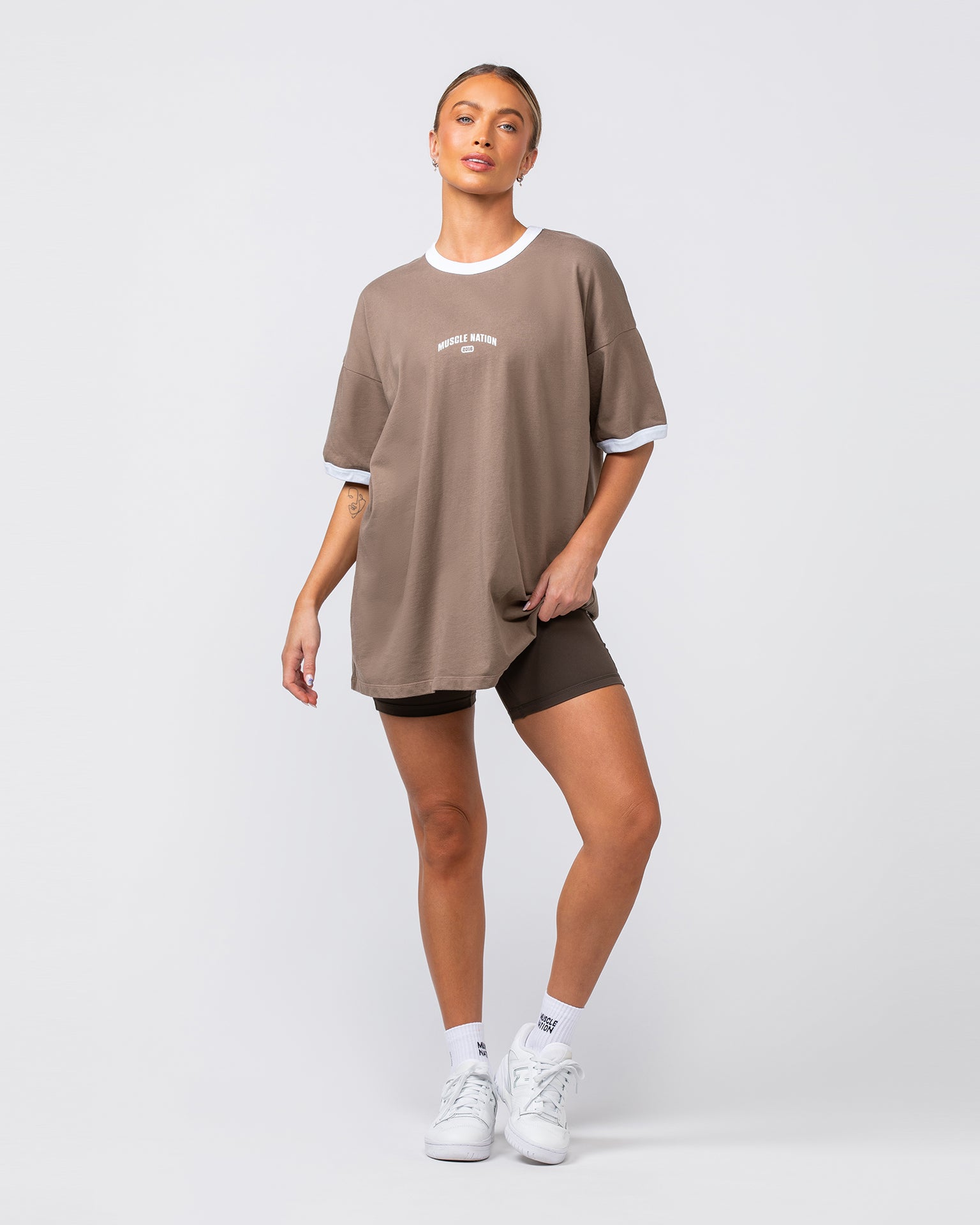 Muscle Nation Bike Shorts Agility Aura Pocket Bike Shorts - Deep Brown