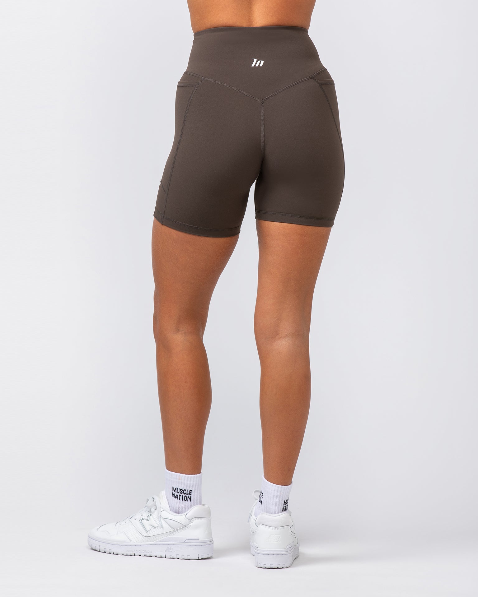 Muscle Nation Bike Shorts Agility Aura Pocket Bike Shorts - Deep Brown