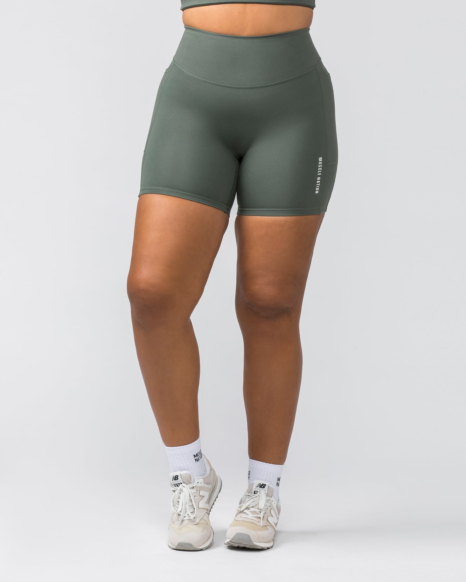 Muscle Nation Bike Shorts Everyday Pocket Bike Shorts - Eucalyptus