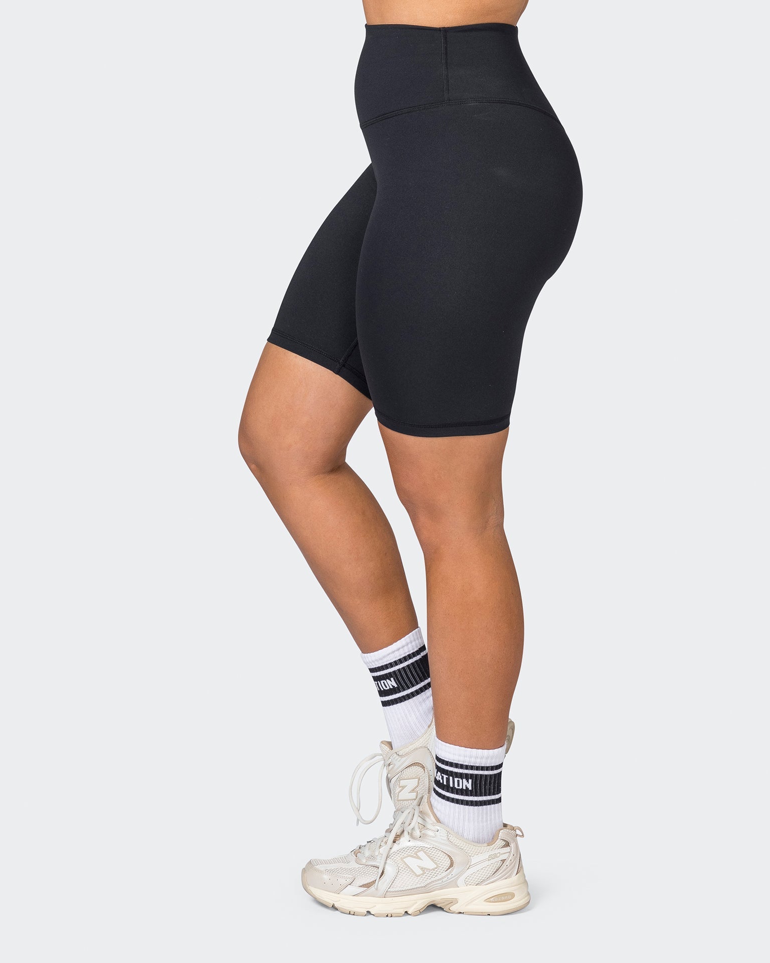 Muscle Nation Bike Shorts Ultra Signature Referee Length Shorts - Black