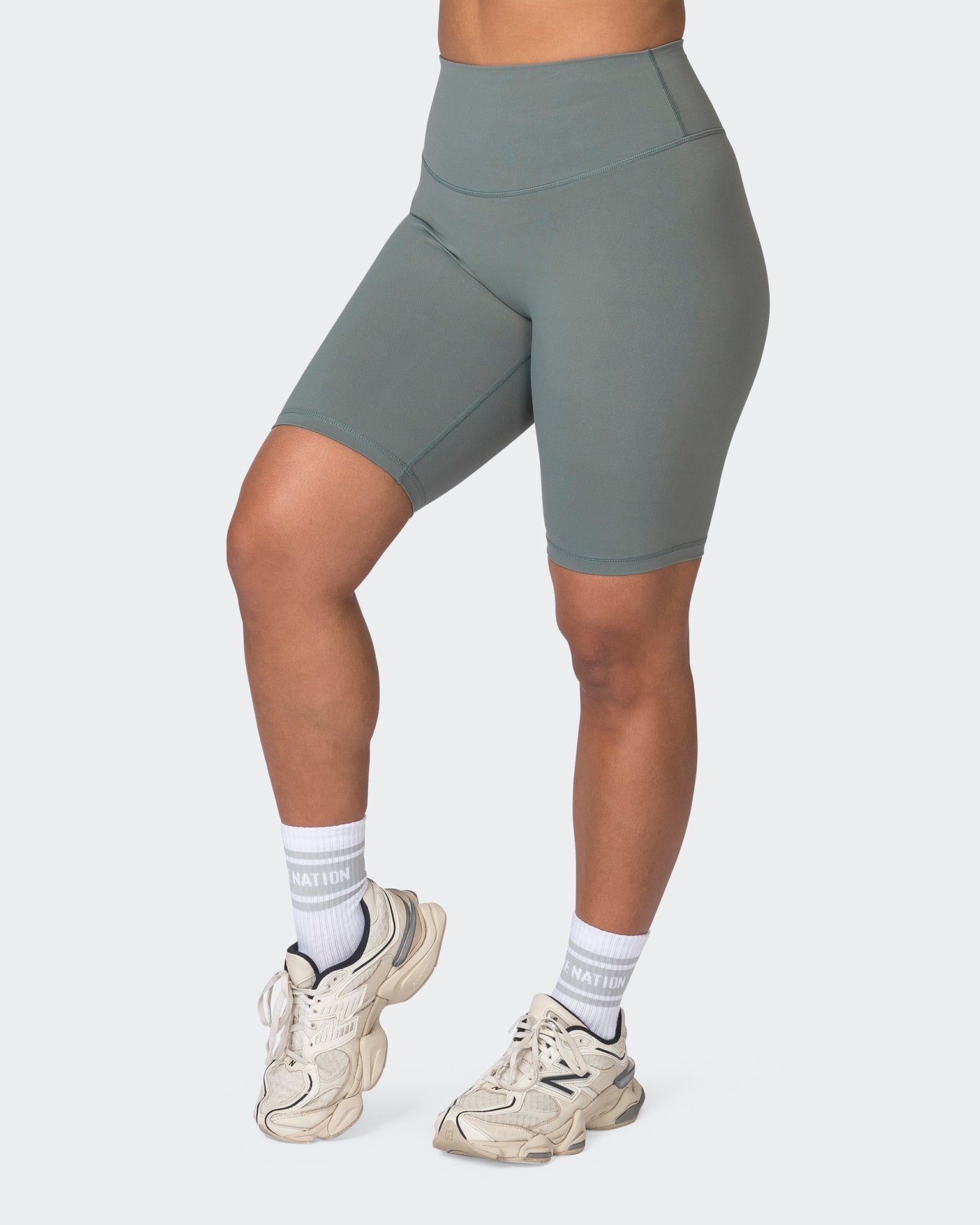 Muscle Nation Bike Shorts Ultra Signature Referee Length Shorts - Botanica