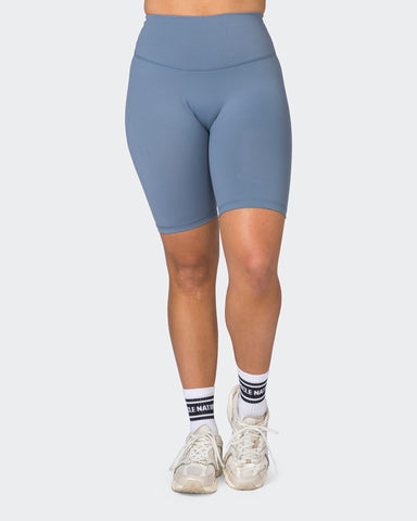 Muscle Nation Bike Shorts Ultra Signature Referee Length Shorts - Stone Blue