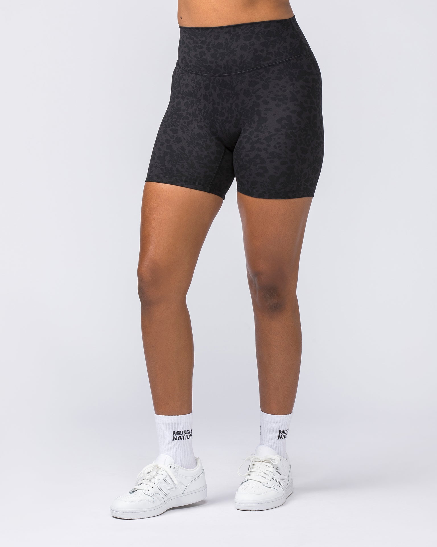 Muscle Nation Bike Shorts Zero Rise Everyday Bike Shorts - Monochrome Abstract Print