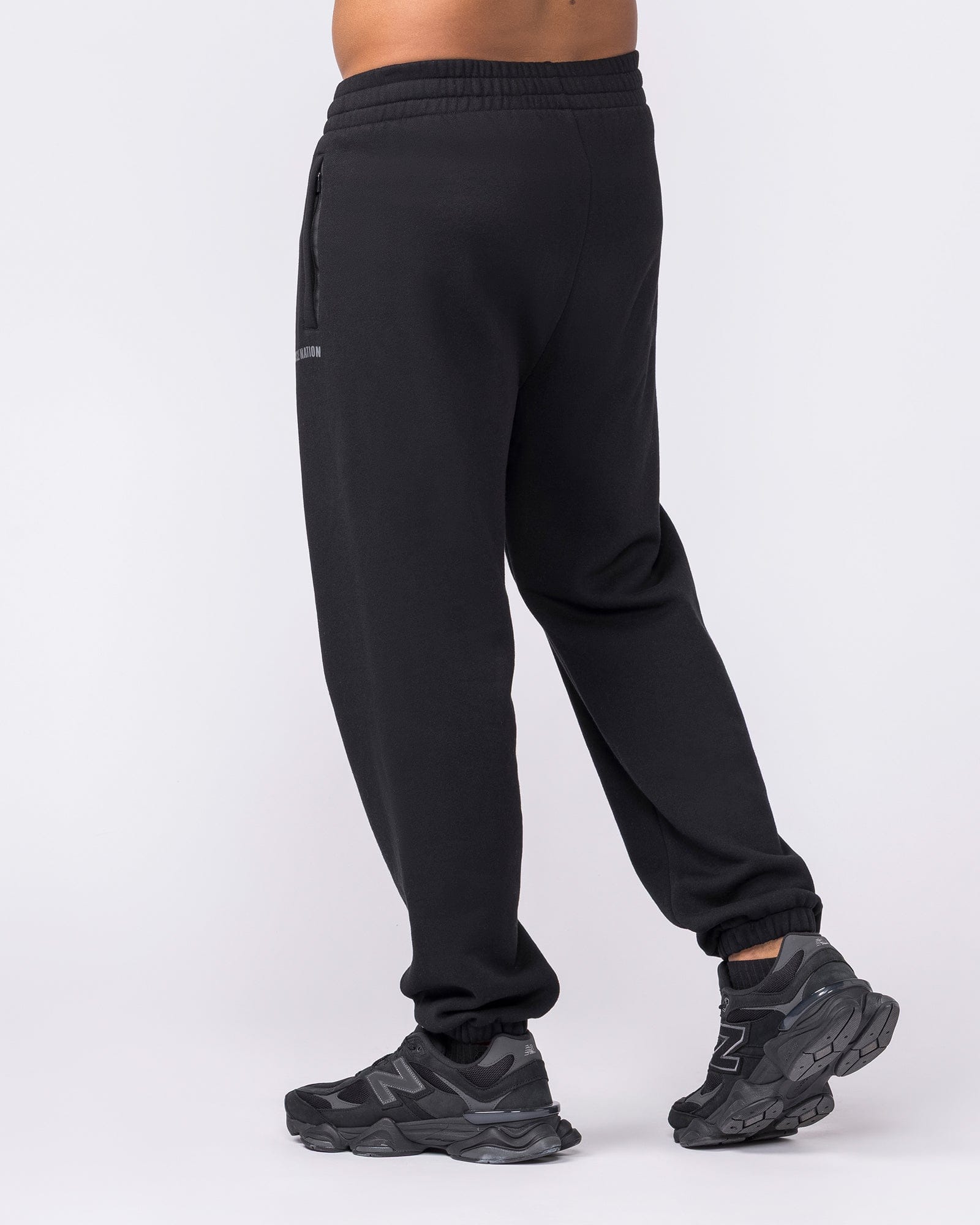 Muscle Nation Bottoms Essential Trackies - Black