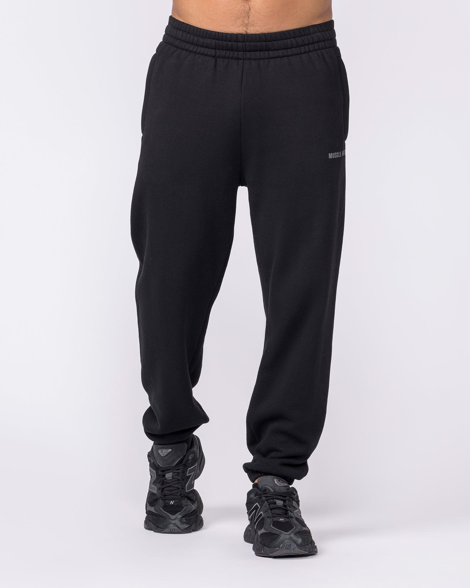 Muscle Nation Bottoms Essential Trackies - Black