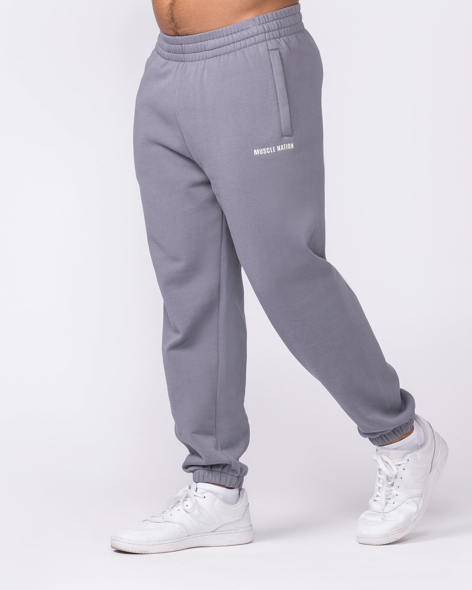Muscle Nation Bottoms Essential Trackies - Cement