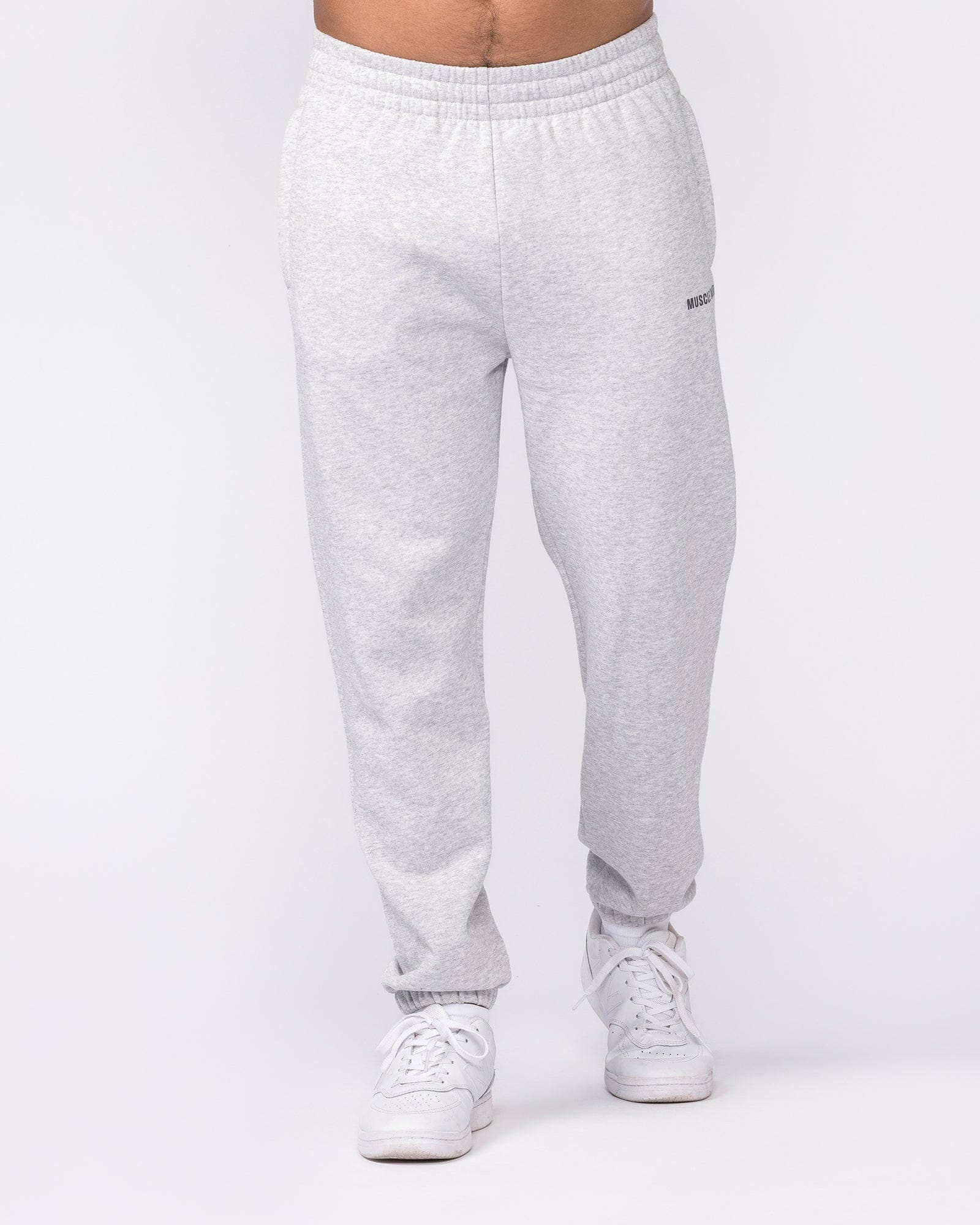 Muscle Nation Bottoms Essential Trackies - Grey Marl