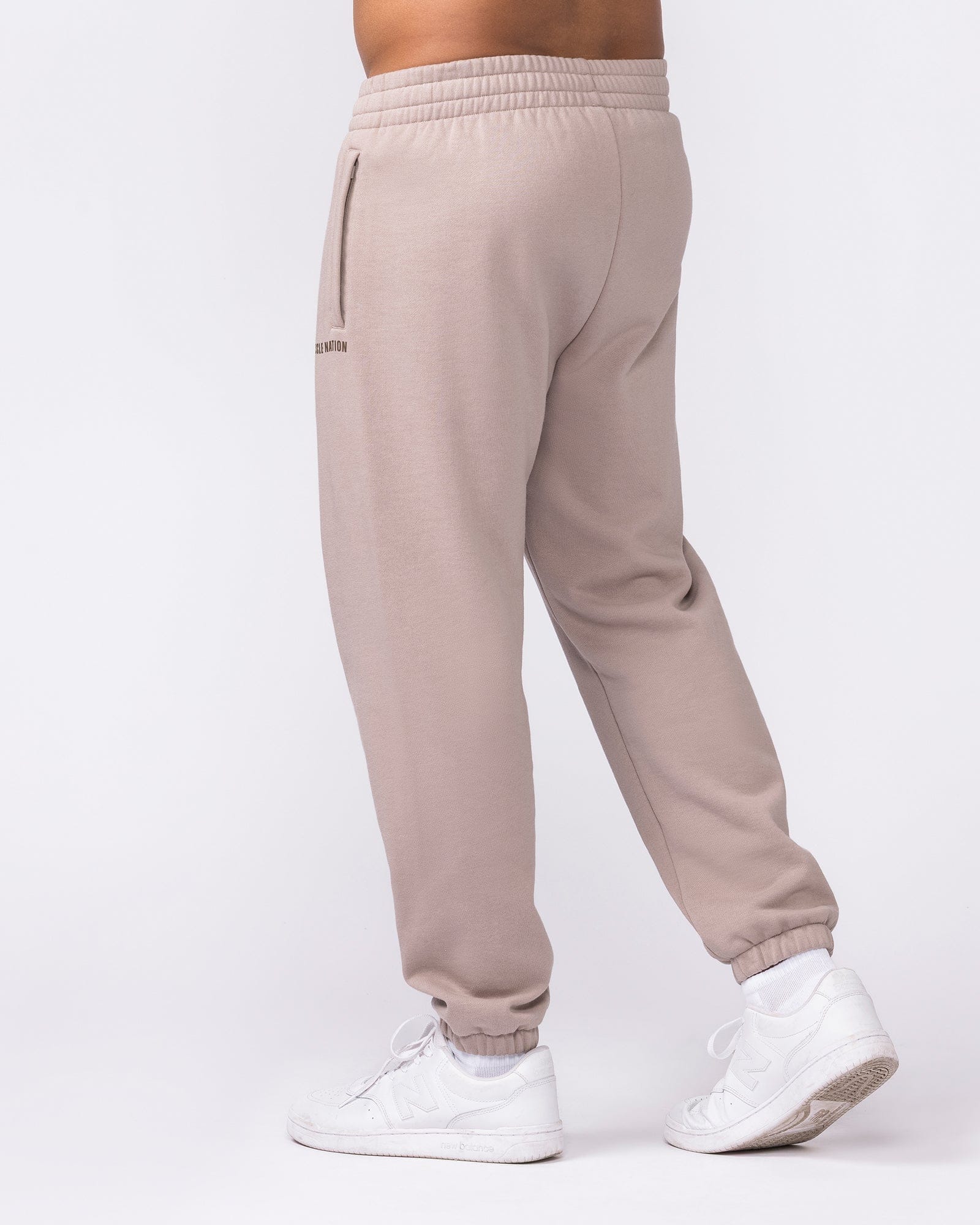 Muscle Nation Bottoms Essential Trackies - Sandstorm