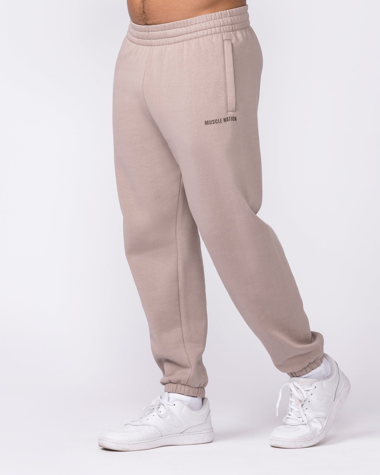 Muscle Nation Bottoms Essential Trackies - Sandstorm