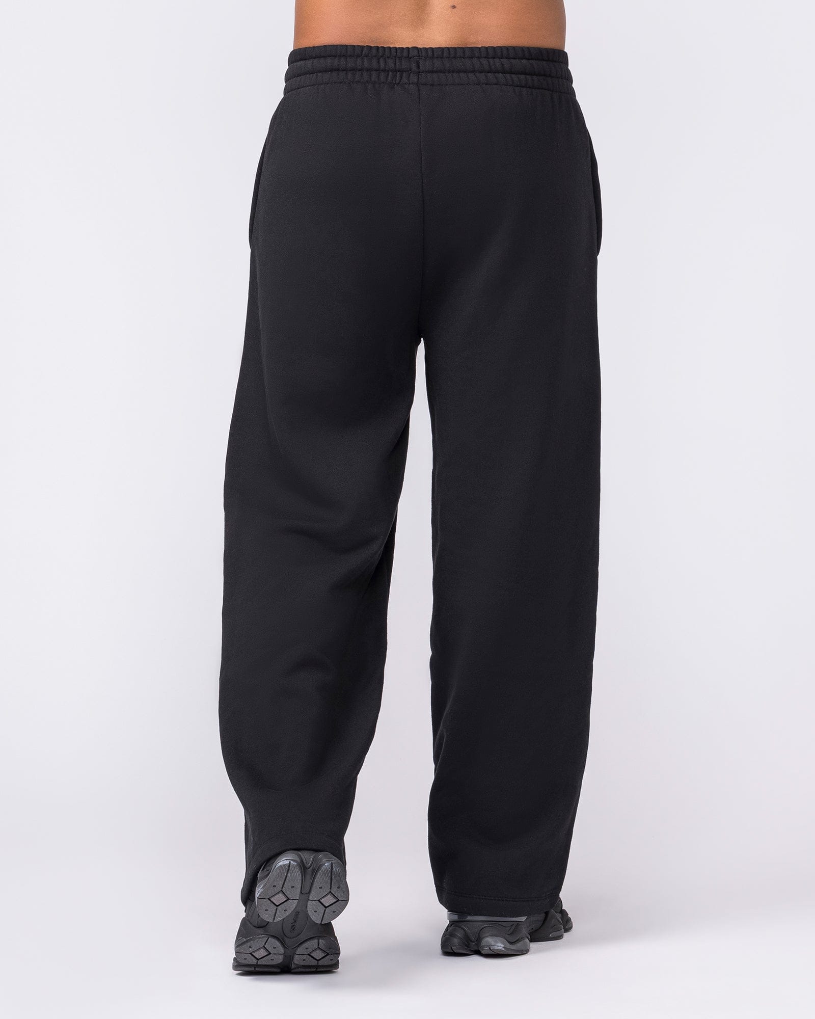 Muscle Nation Bottoms Essential Wide Leg Trackies - Black