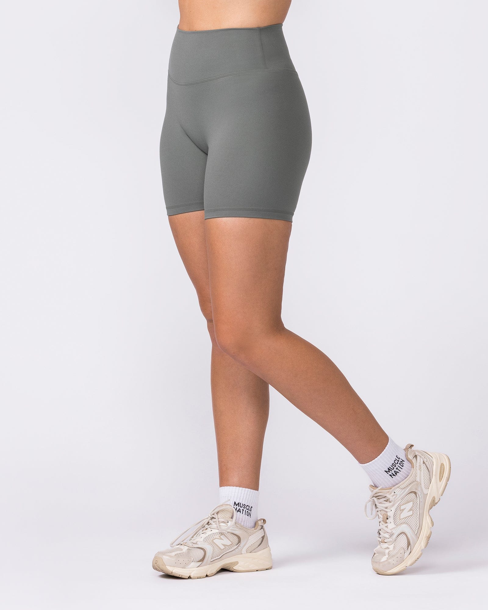 Muscle Nation Bottoms Everyday High Rise Bike Shorts - Botanica