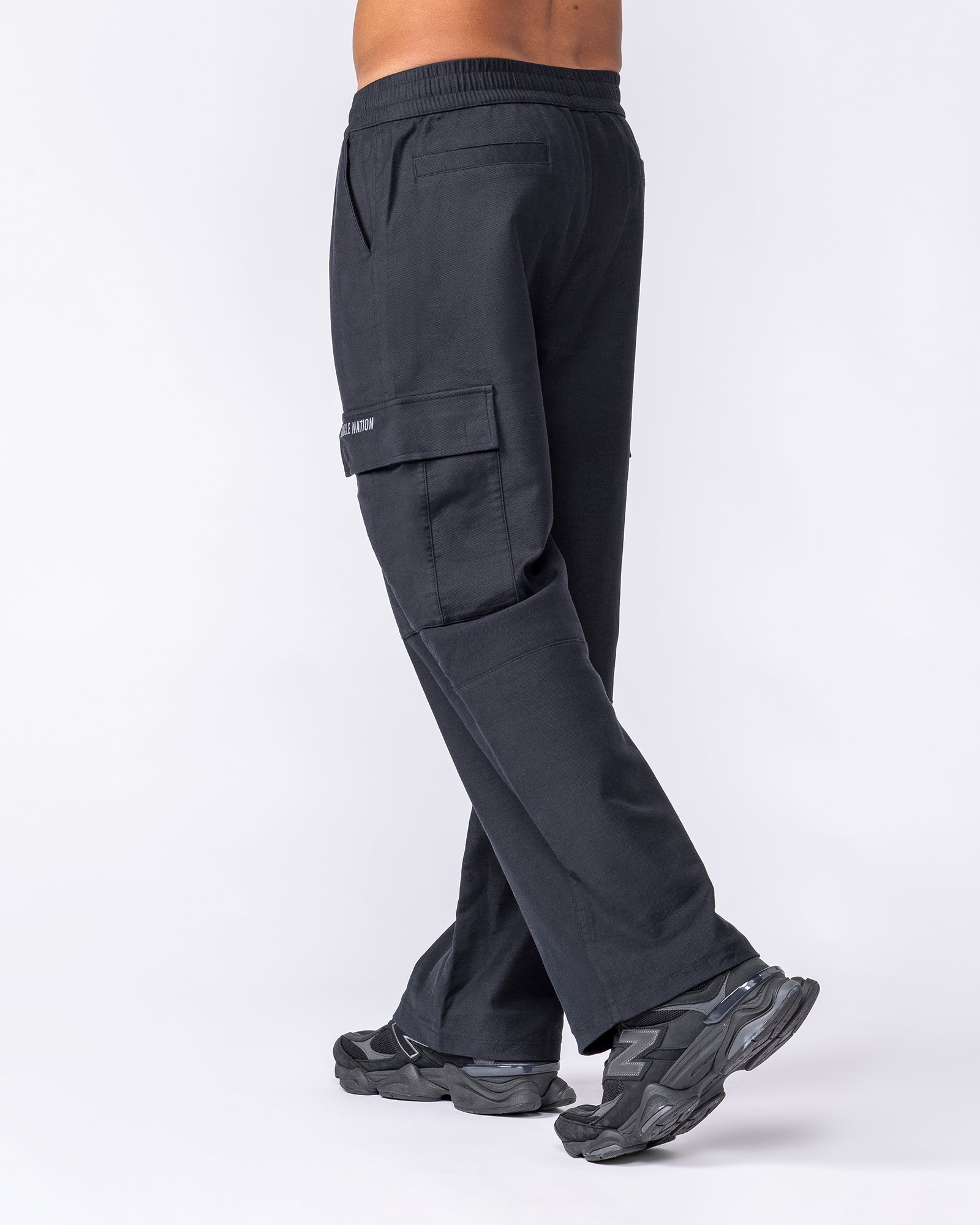 Muscle Nation Bottoms Utility Cargo Pants - Black
