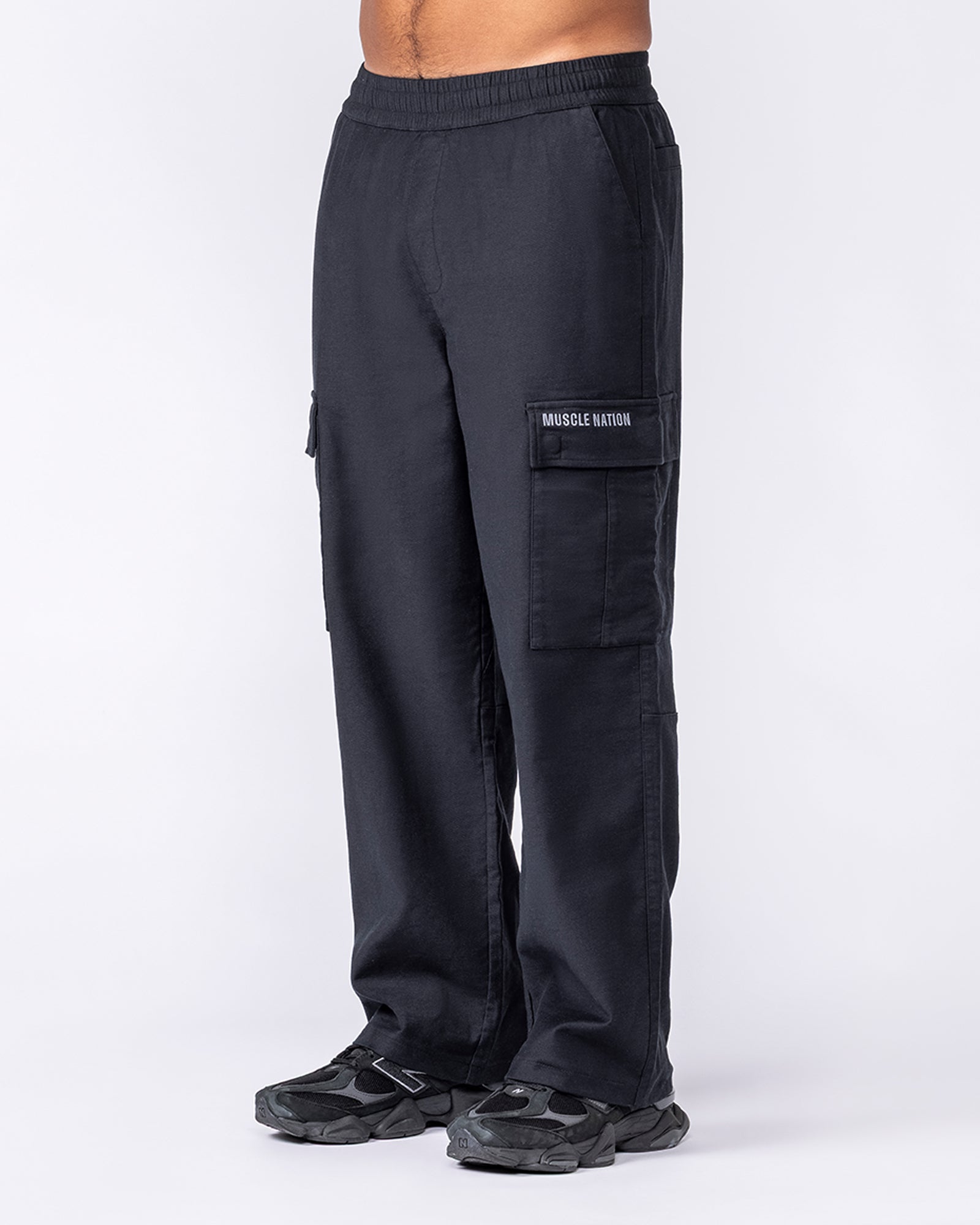 Muscle Nation Bottoms Utility Cargo Pants - Black
