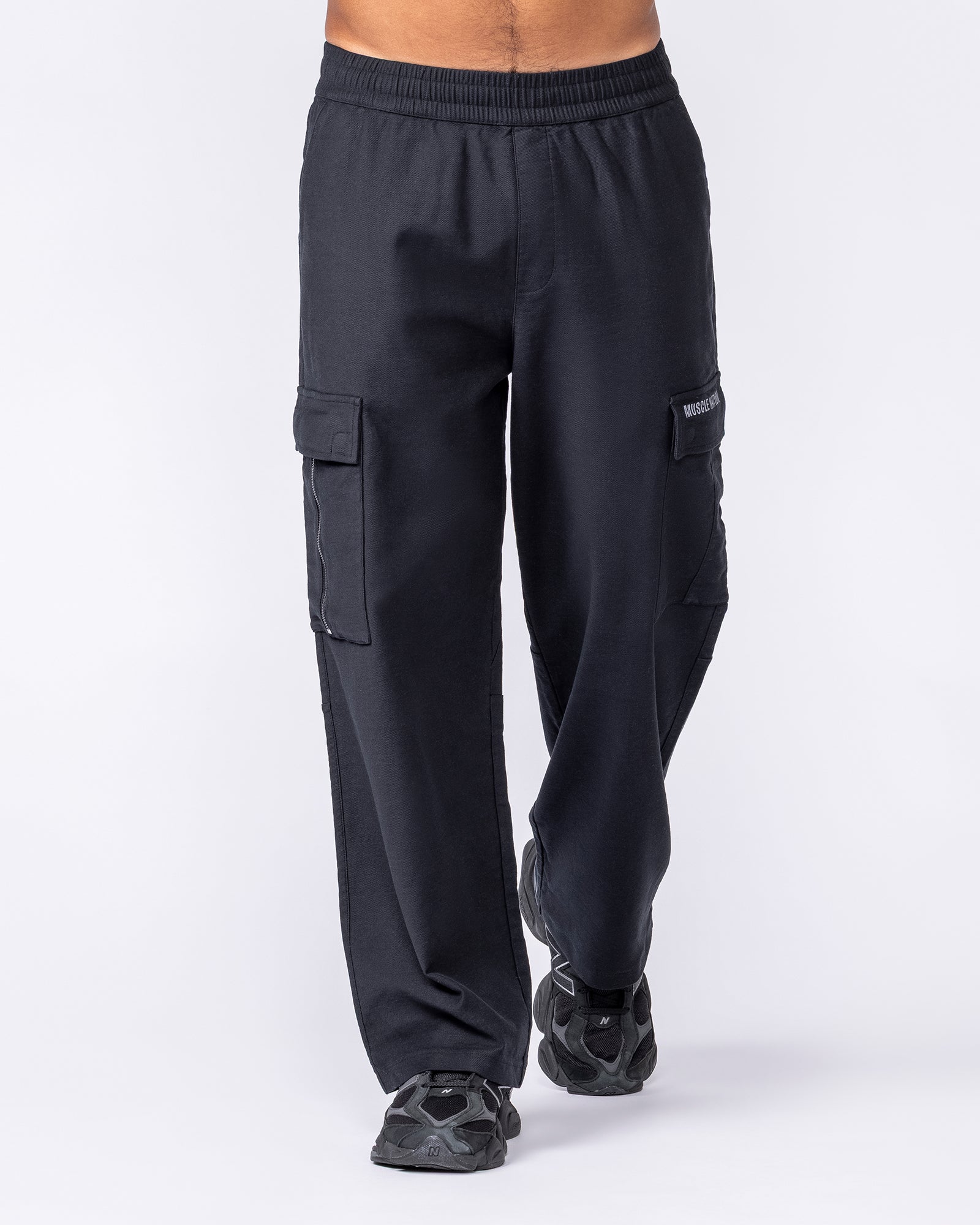 Muscle Nation Bottoms Utility Cargo Pants - Black